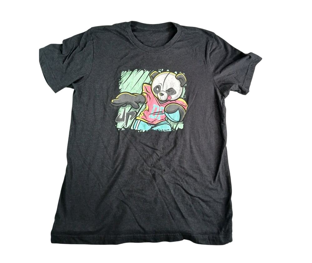 Dude Perfect Panda Shirt Mens Medium Black Short Sleeve Graphic Cotton Tee